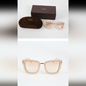 Tom Ford Tan Glasses Oversized Square Design